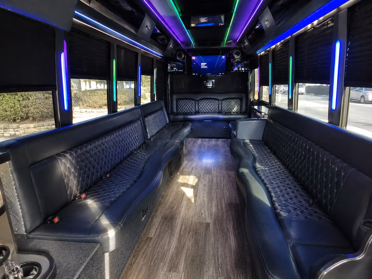 pontiac 15 passenger party bus interior