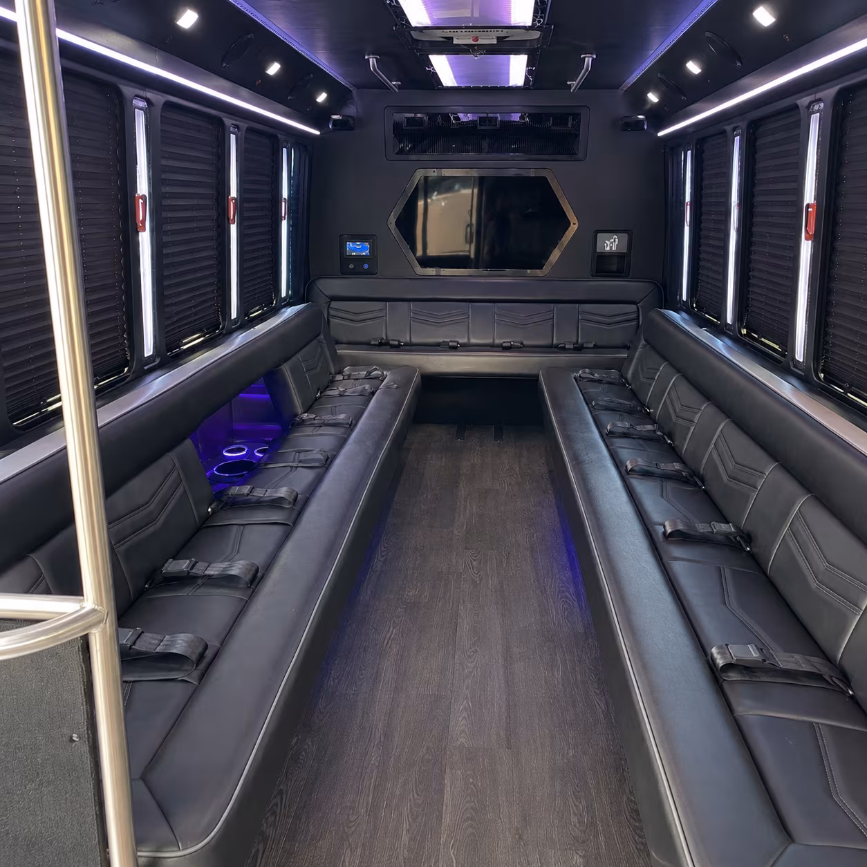 pontiac 18 passenger party bus interior