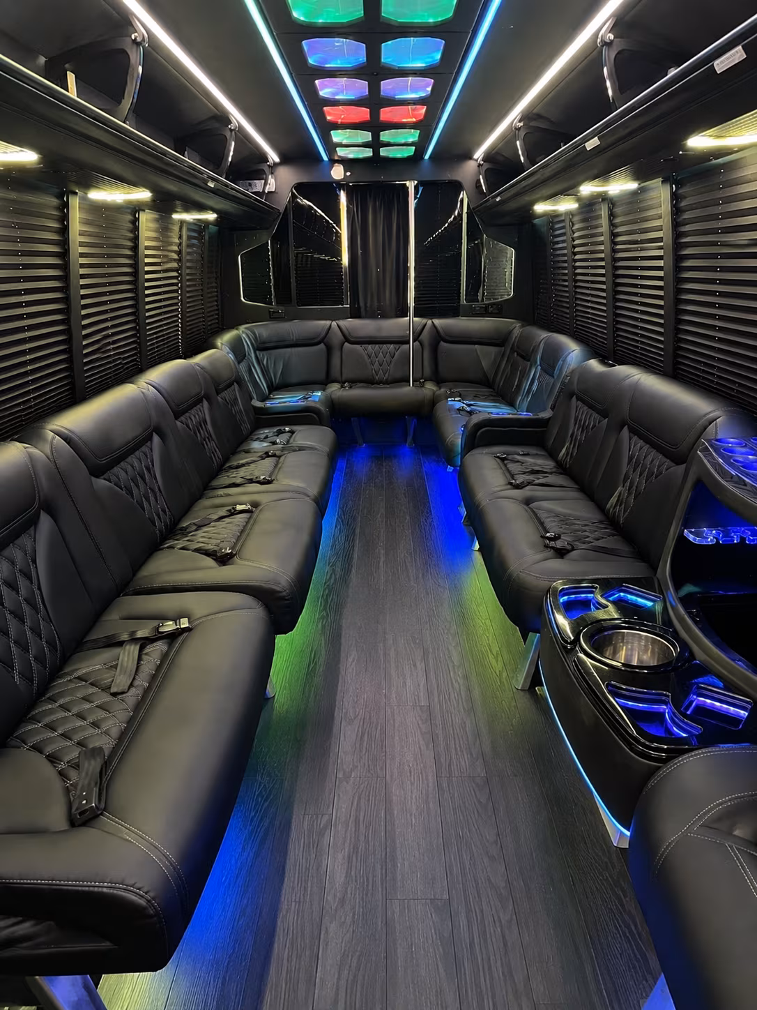 pontiac 20 passenger party bus interior