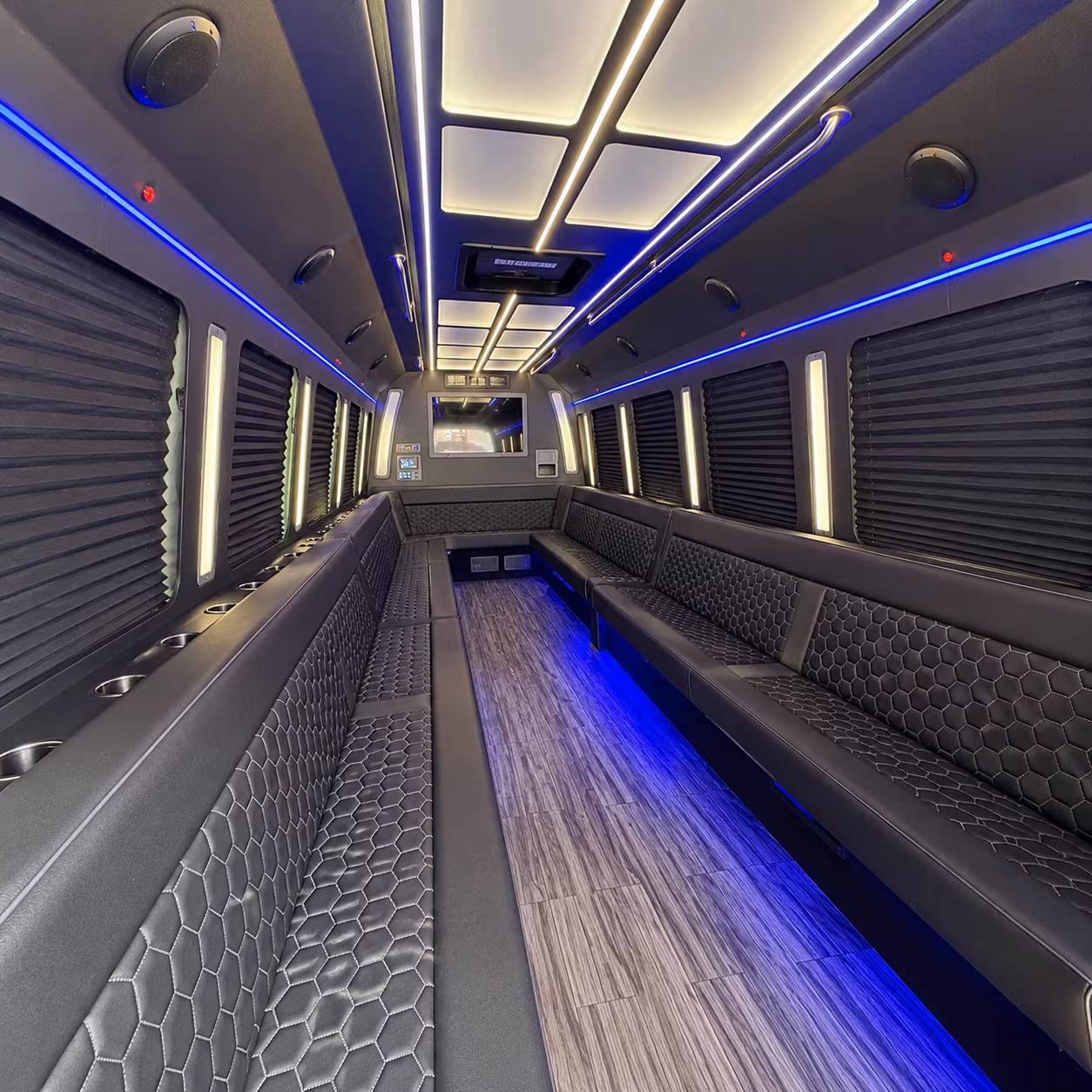 pontiac 30 passenger party bus interior