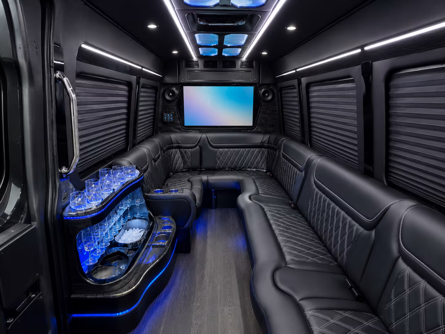 pontiac 50 passenger party bus interior
