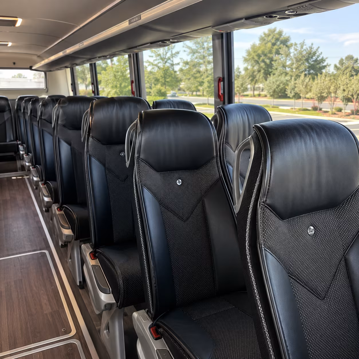 pontiac 56 passenger charter bus inside