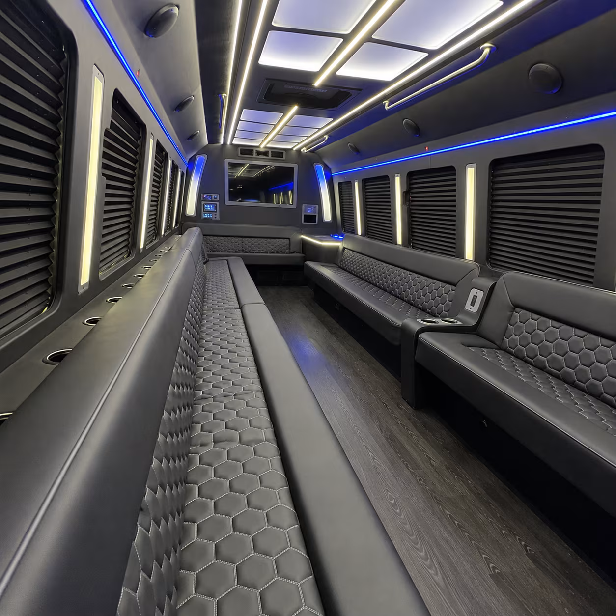pontiac party bus inside